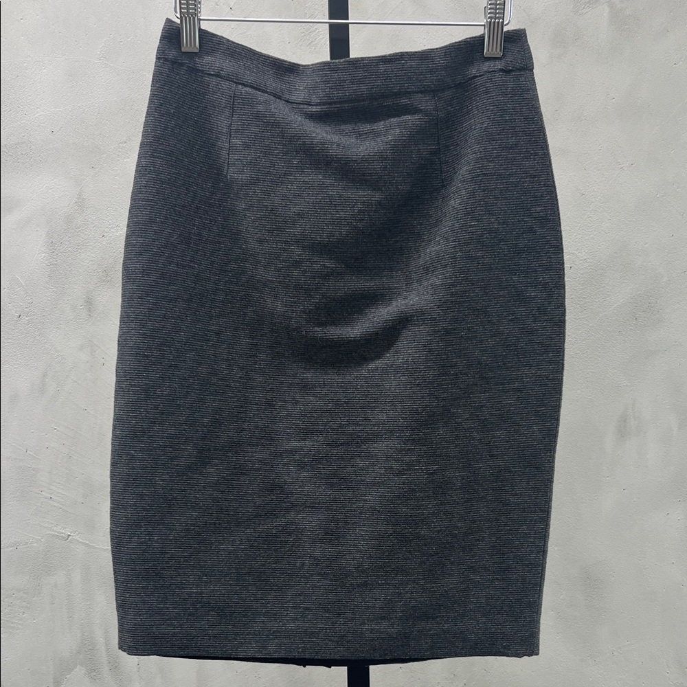 Lanvin Textured Gray Zip Skirt